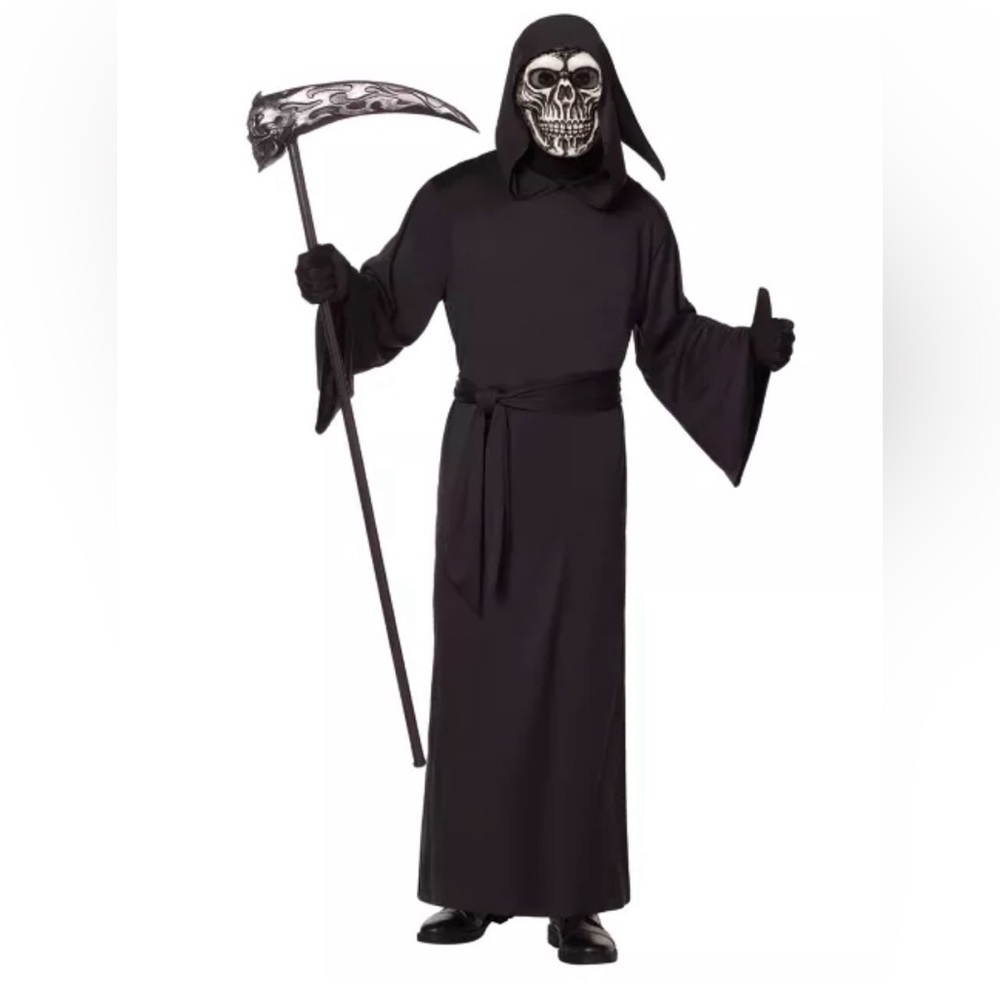 Men's Skeleton Grim Reaper Costume - Black